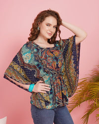 Navy nomad kaftan top