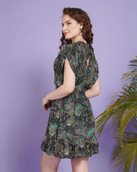 Midnight teal diva mini dress