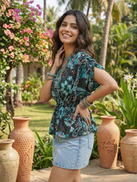 Nymera lagoon paisley boho peplum top