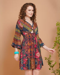 Mystic bloom short dress