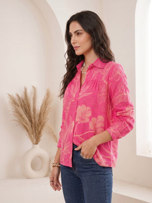 Amelie pink mirage boho shirt