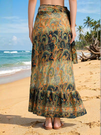 Evelisse olive mirage boho wrap skirt