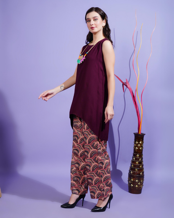 Boho berry asymmetrical co-ord set