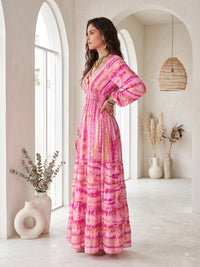 Rosalie raspberry blush boho maxi dress