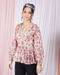 Vienna petal glow peplum top