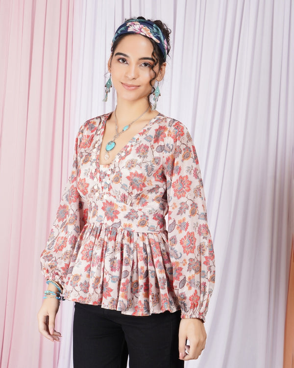 Vienna petal glow peplum top