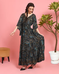 Rhea midnight garden maxi dress