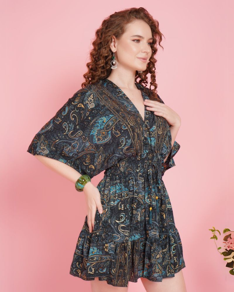 Boheme bloom kimono mini dress