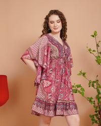 Paisley pop charm short dress