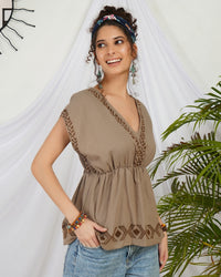 Amelie driftwood charm boho top