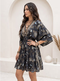Cosette midnight bloom boho mini dress