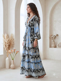 Celestine moonlit blue boho maxi dress