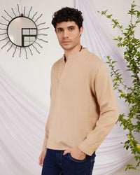 Maddox drift-beige cotton shirt