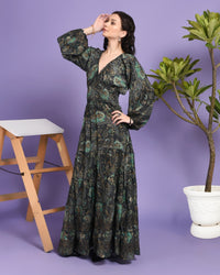 Emerald whisper maxi dress