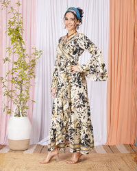 Elowen golden mist wrap dress