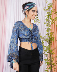 Aveline indigo ruched top