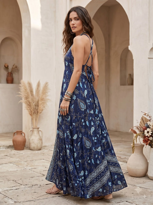 Twilight tide bohemian maxi dress