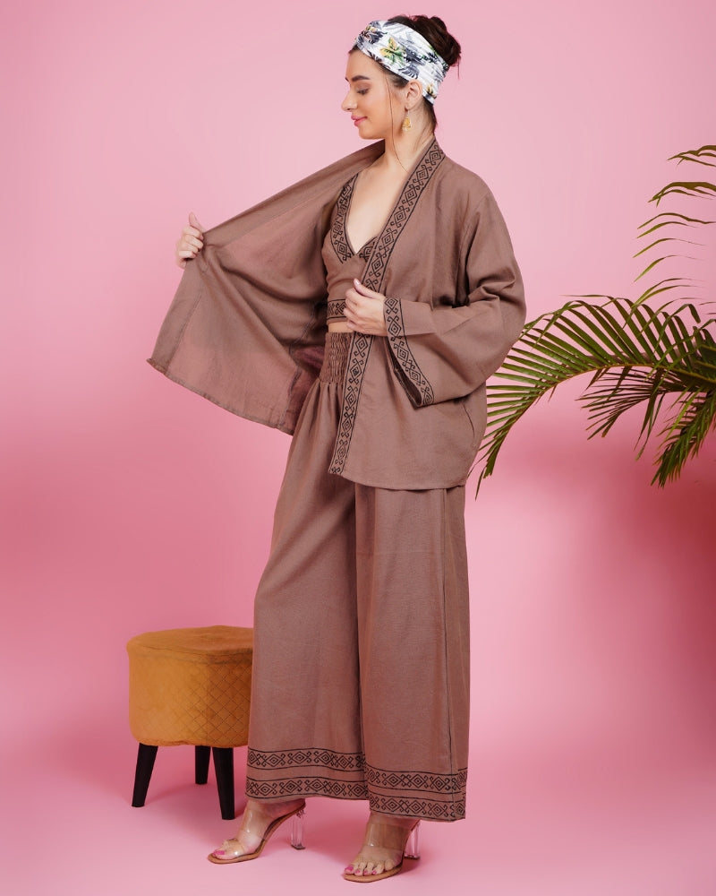 Wanderlust wonder 3 piece khadi co-ord set