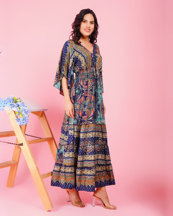 Bohemian moonlight paisley maxi with golden touch