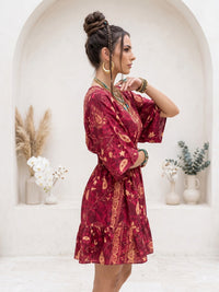 Rosalie garnet glow boho mini dress
