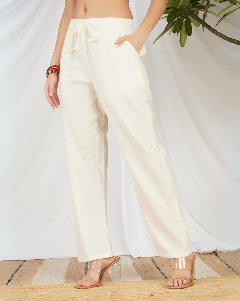 Coralie pearl mist bohemian cotton pants