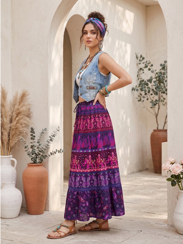 Plum reverie boho maxi skirt