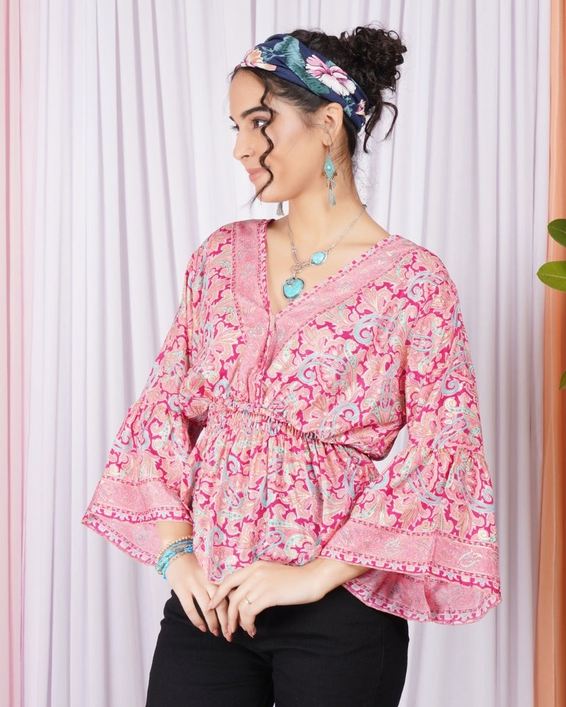 Tahlia blossom pink peplum top