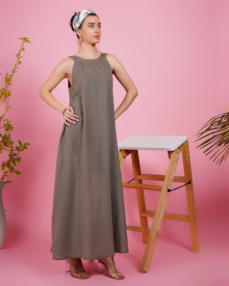 Mystic sandstone khadi maxi dress