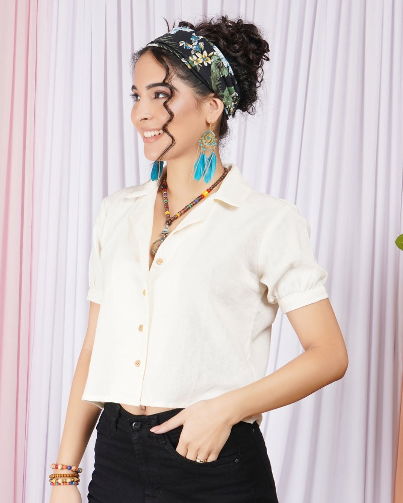 Verena vanilla-mist cotton top