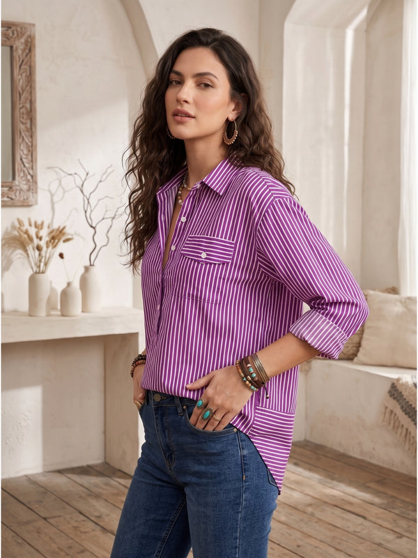 Amethyst breeze popover oversize shirt