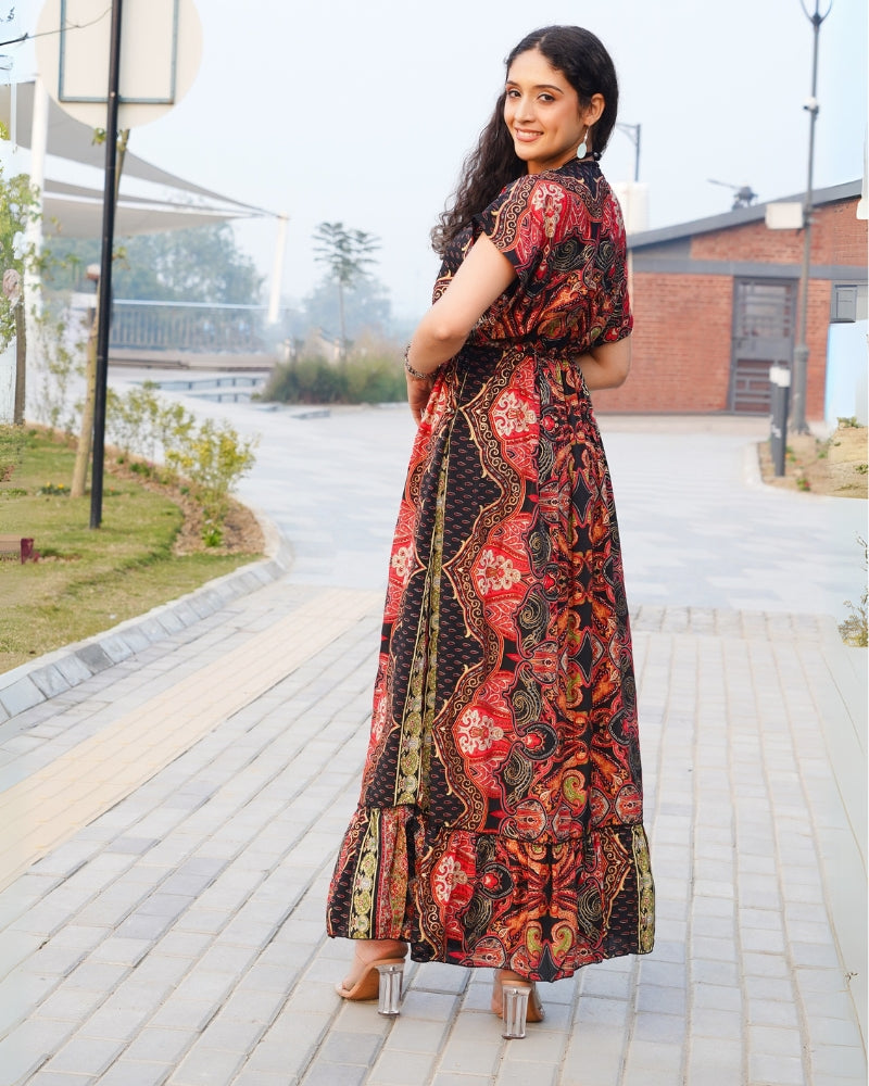 red bohemian maxi dress Crimson charm – Boholyfe Star Burgundy Lace Tulle A Color:Plus Size - Brown cream This floor