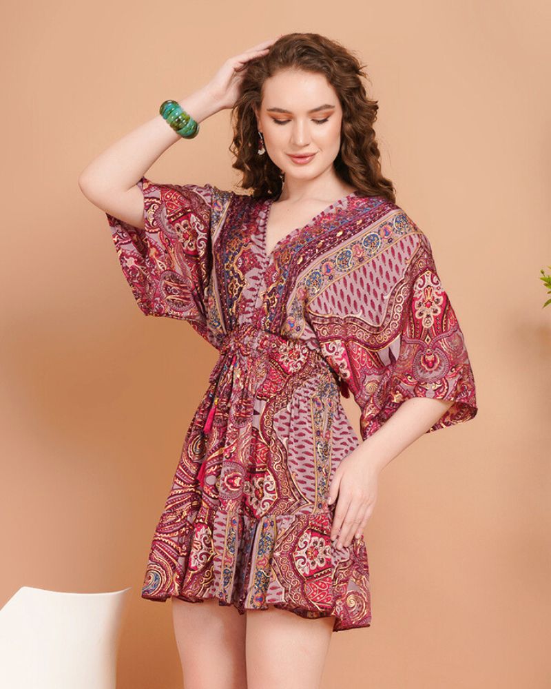 Mireya kimono mini dress – Boholyfe