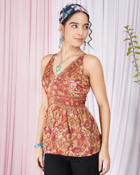 Merlina crimson-muse spaghetti top