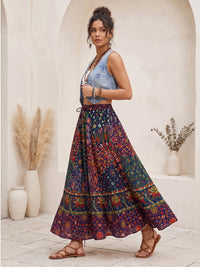 Forest ember boho maxi skirt
