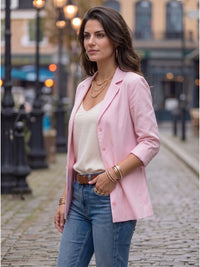 Pink whisper boho lapel shirt