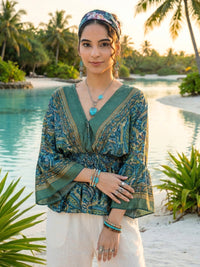 Mariel ocean muse peplum top