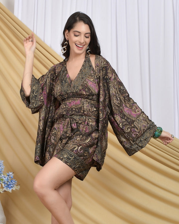 Talia gilded orchid three piece co-ord set