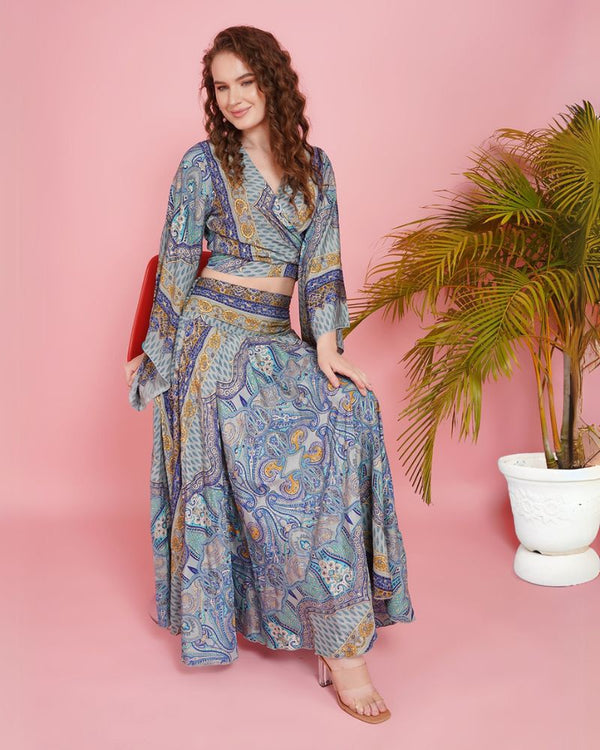 Moonlit petal serenade skirt co-ord set