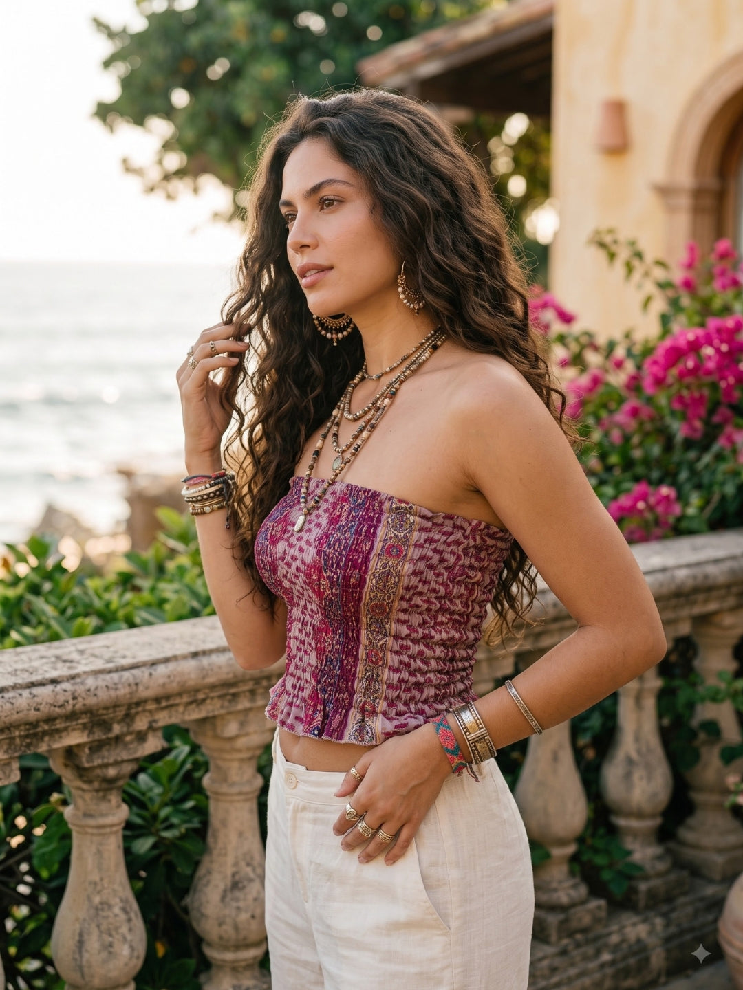 Isadora lavender love boho tube top
