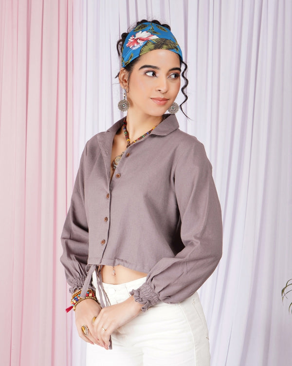 Mirelle mauve-twist boho cotton top