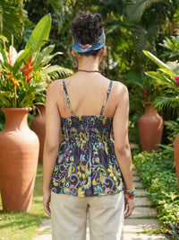 Seraphine midnight paisley spaghetti top