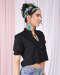 Aureline blackwood V-neck top