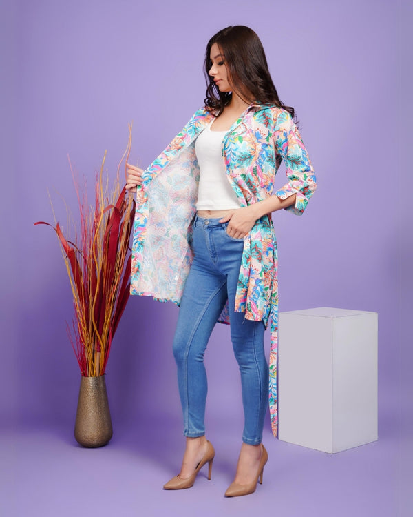 Tropical breeze shrug with belt