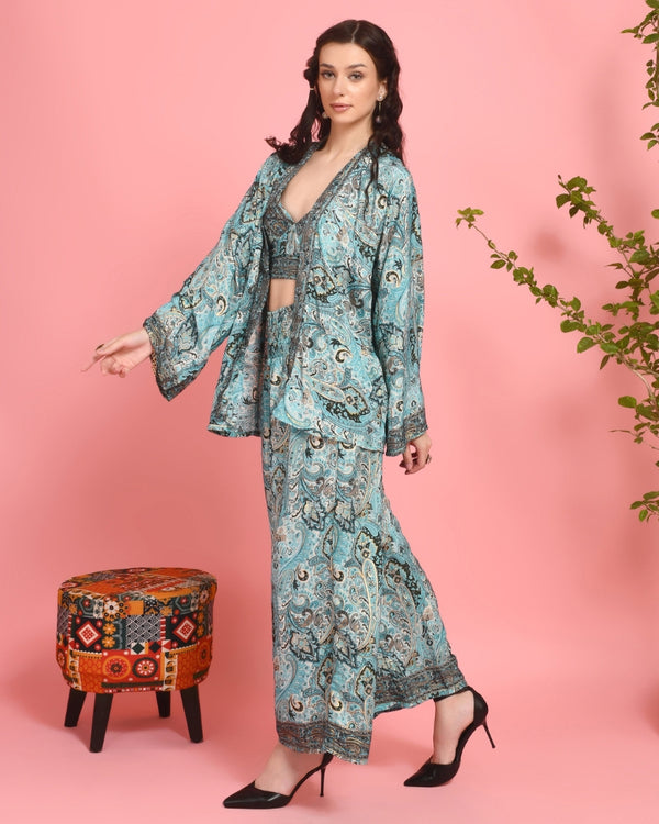 Naida ocean bloom 3 piece co-ord set