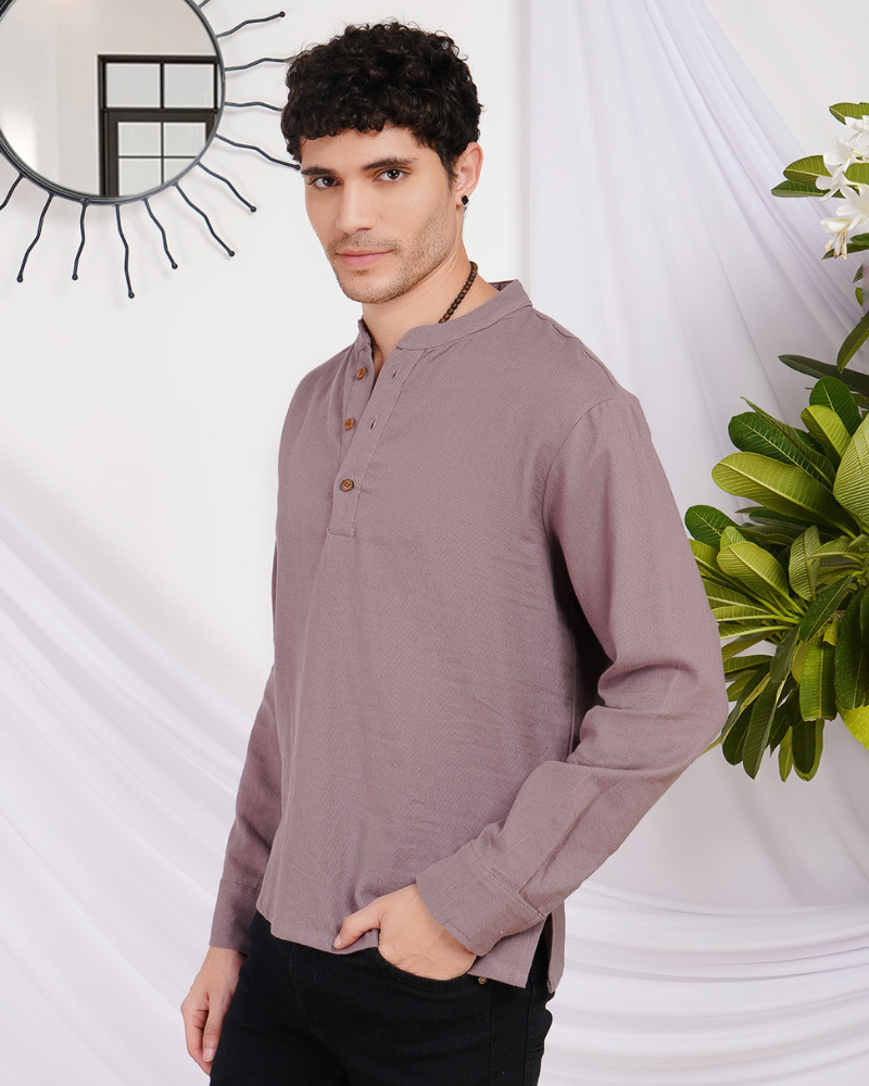 Soren dusty mauve cotton shirt