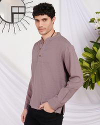 Soren dusty mauve cotton shirt