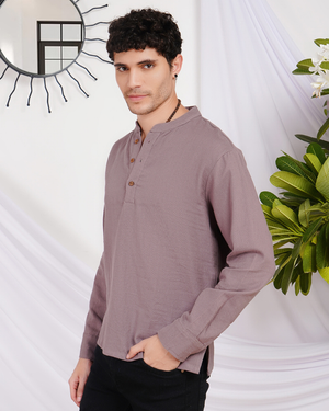 Soren dusty mauve cotton shirt