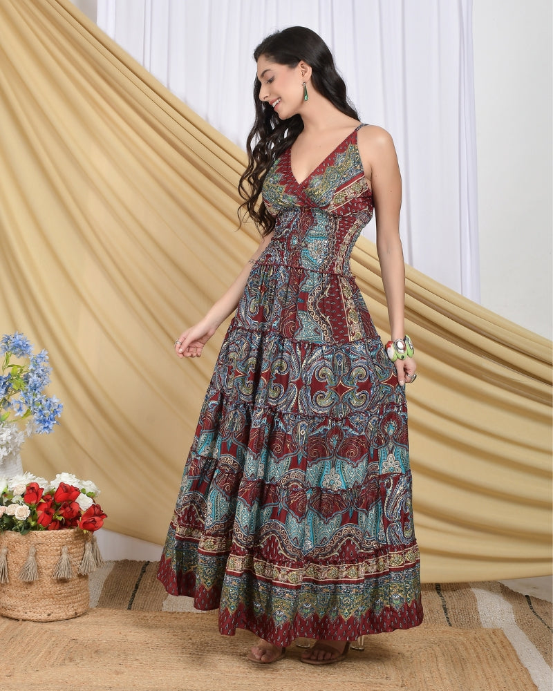 Aurora twilight muse tiered maxi dress