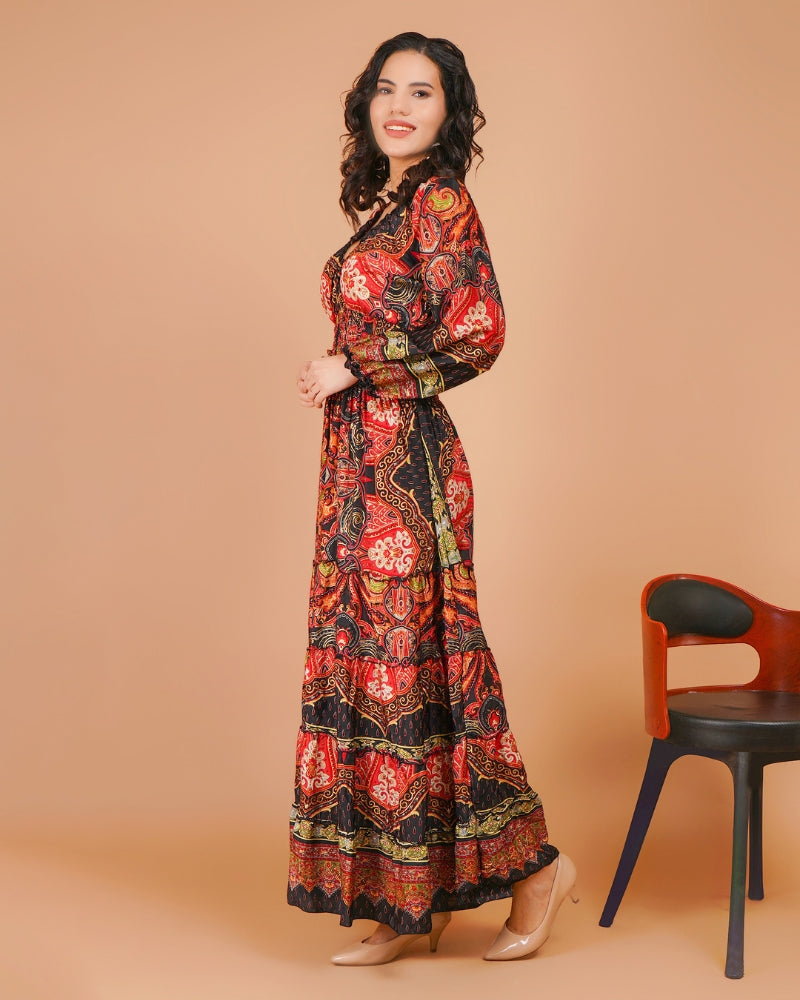 Midnight paisley dreams maxi dress