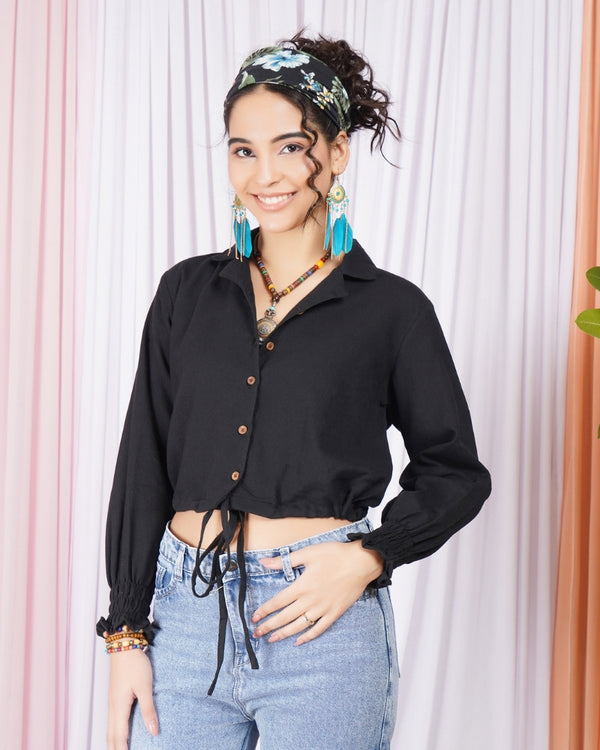 Selene eclipse drawstring cotton top